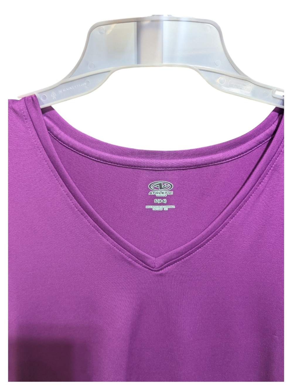 ATHLETIC WORKS women's SHORT SLEEVE shirt size Small (4-6) Purple w-122 - Picture 4 of 7